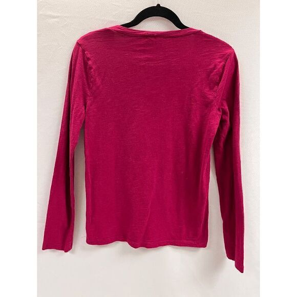 J.Crew Womens Pullover Long Sleeve Scoop neck Basic T-shirt Burgundy Medium - Picture 2 of 2